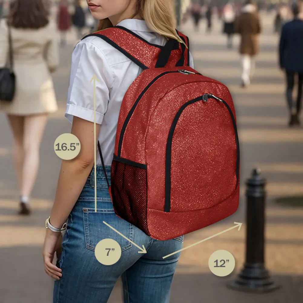 Red Glitter NGIL Canvas Backpack