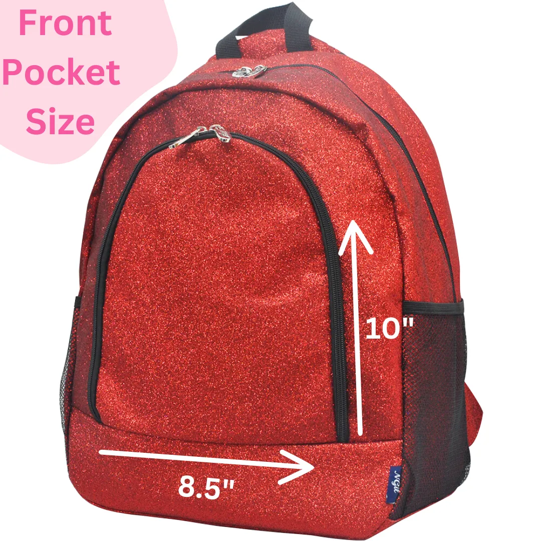 Red Glitter NGIL Canvas Backpack