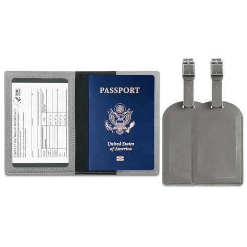 RFID Passport Holder with Travel Luggage Tag (3-Piece Set)