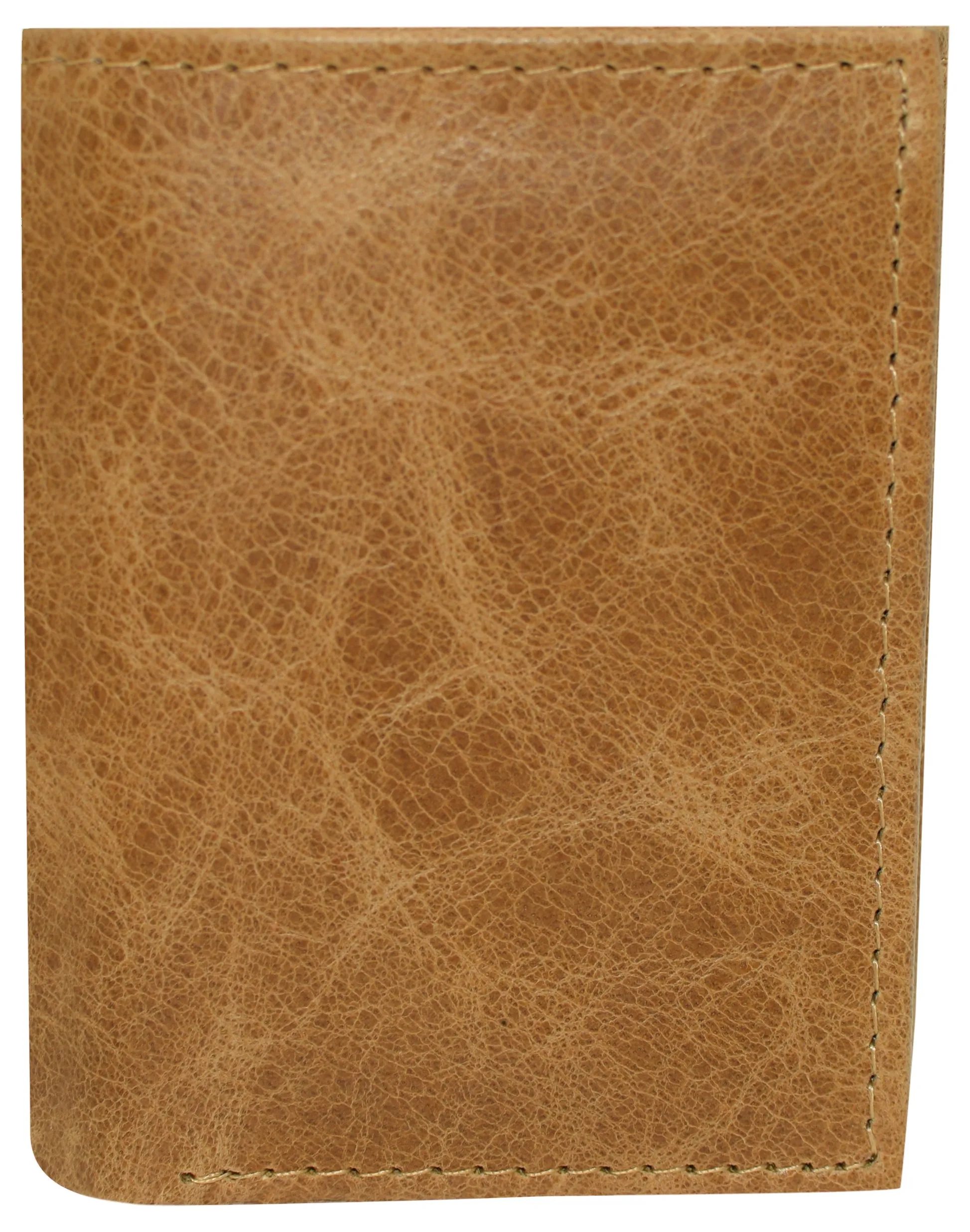 RFID621355TN Marshal RFID Blocking Men's Cowhide Leather Outside ID Credit Card Holder Trifold Tan Wallet