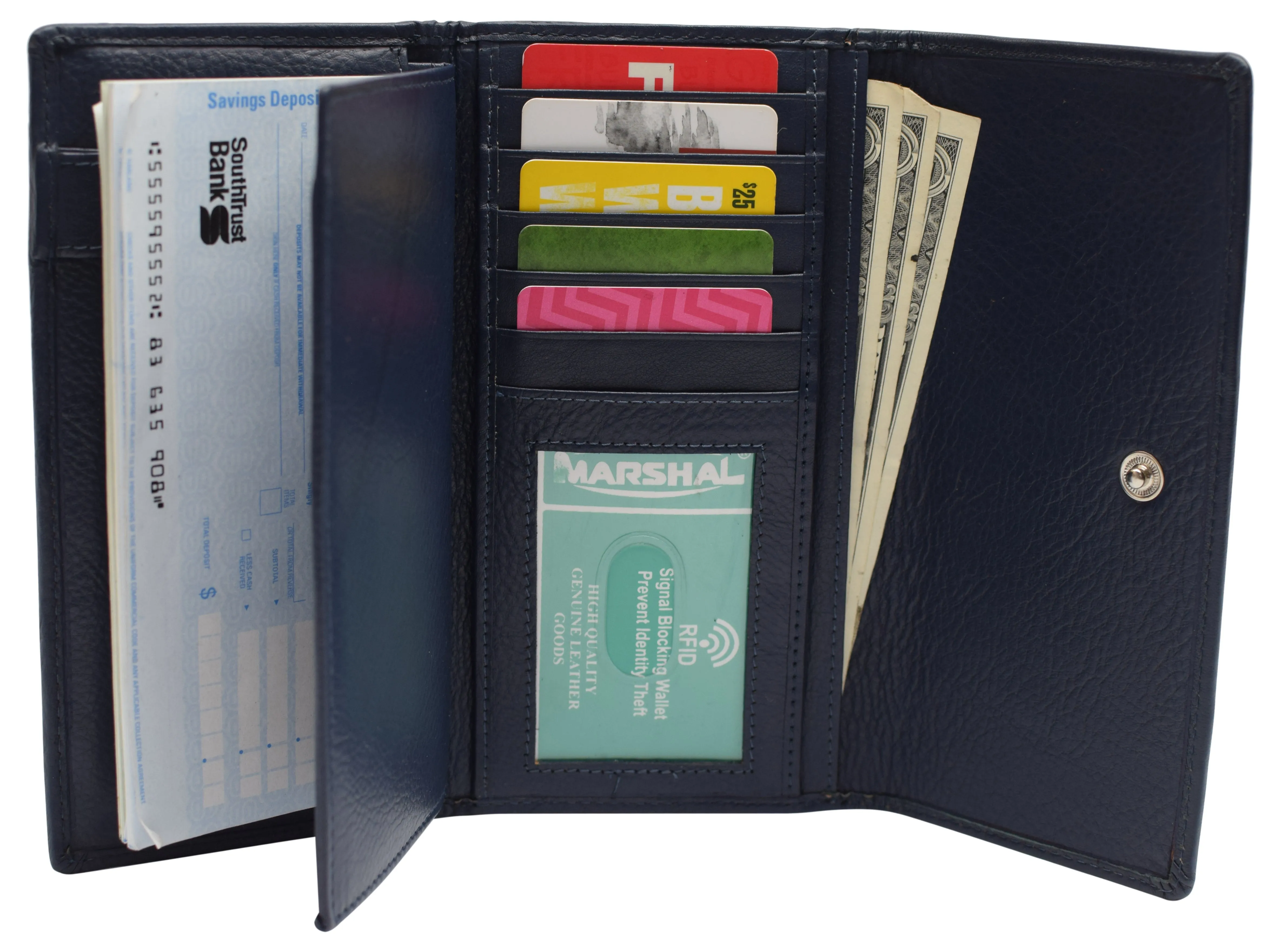 RFIDCN5575 Womens RFID Genuine Leather Wallet Clutch Zip Around Checkbook Organizer for Ladies