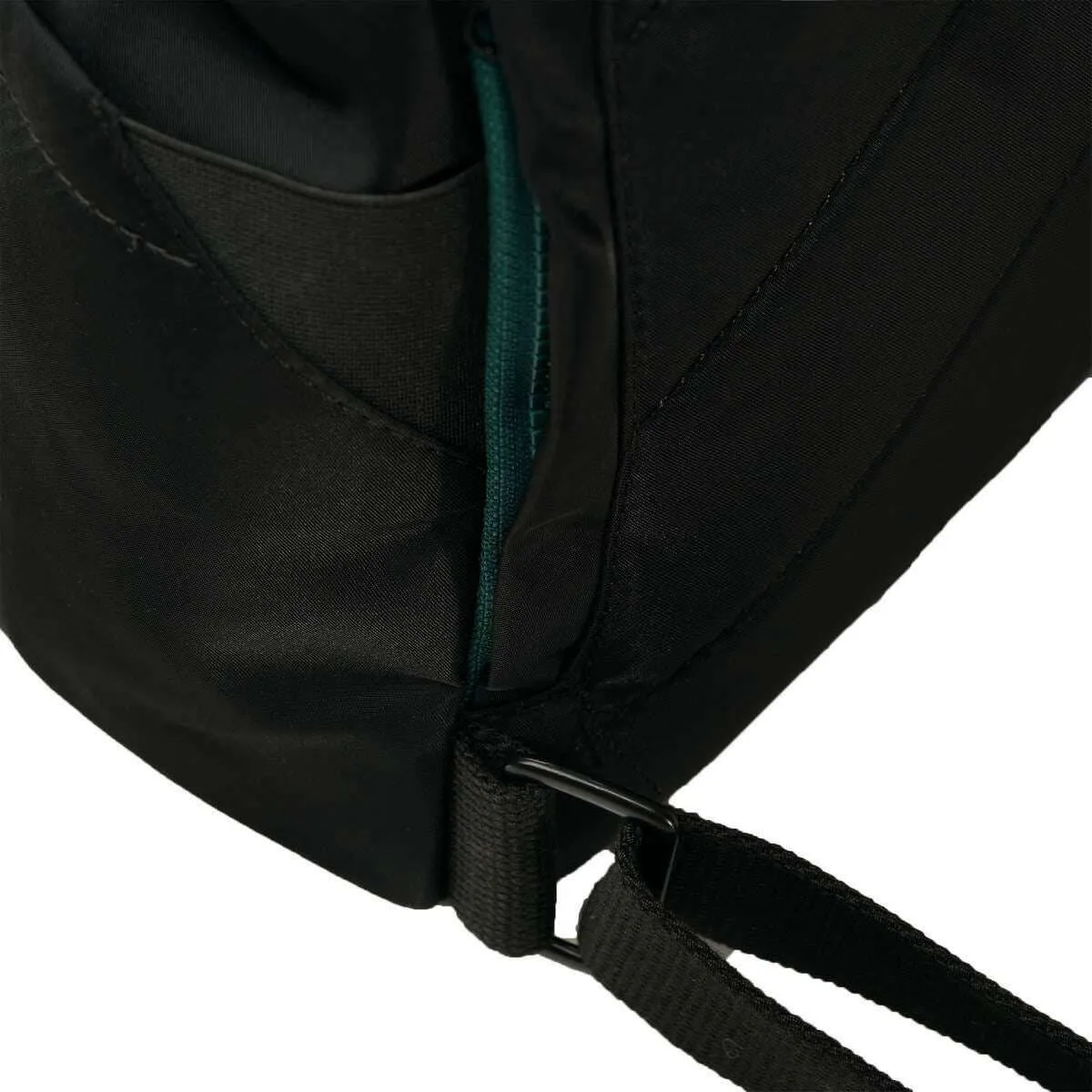 Roka Canfield B Small All Black Recycled Nylon Backpack - Black/Teal