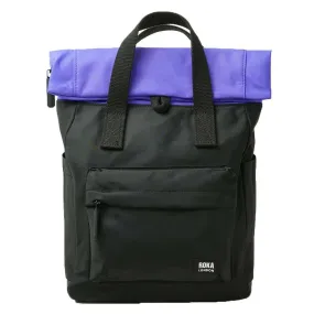 Roka Canfield B Small Creative Waste Two Tone Recycled Nylon Backpack - Black/Simple Purple