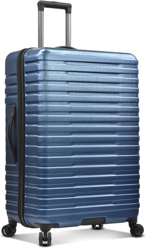 Rugged 30 Inch Hardside Top Handle Navy Blue Spinner Luggage Suitcase