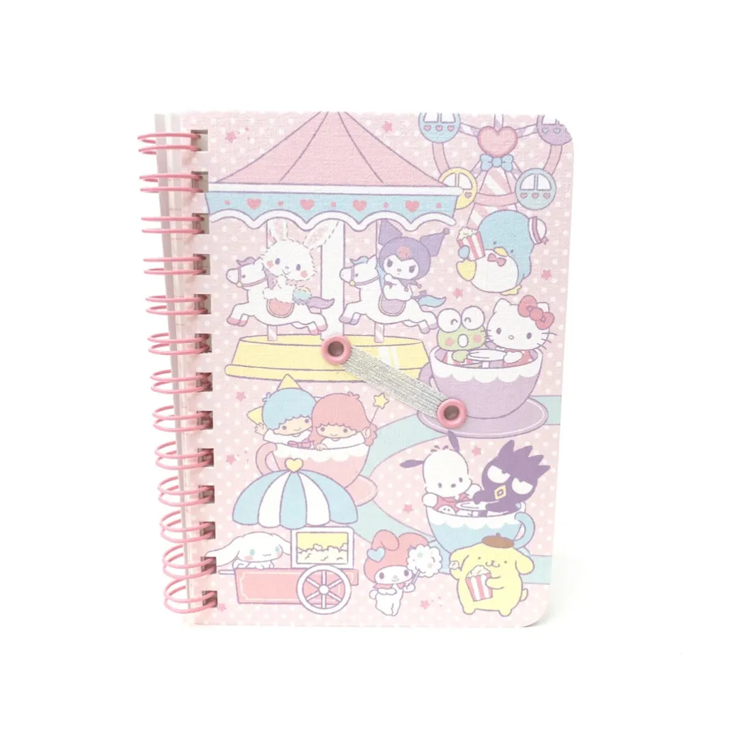 Sanrio Character B7 Spiral Notebook with Pen Holder (Passport size)