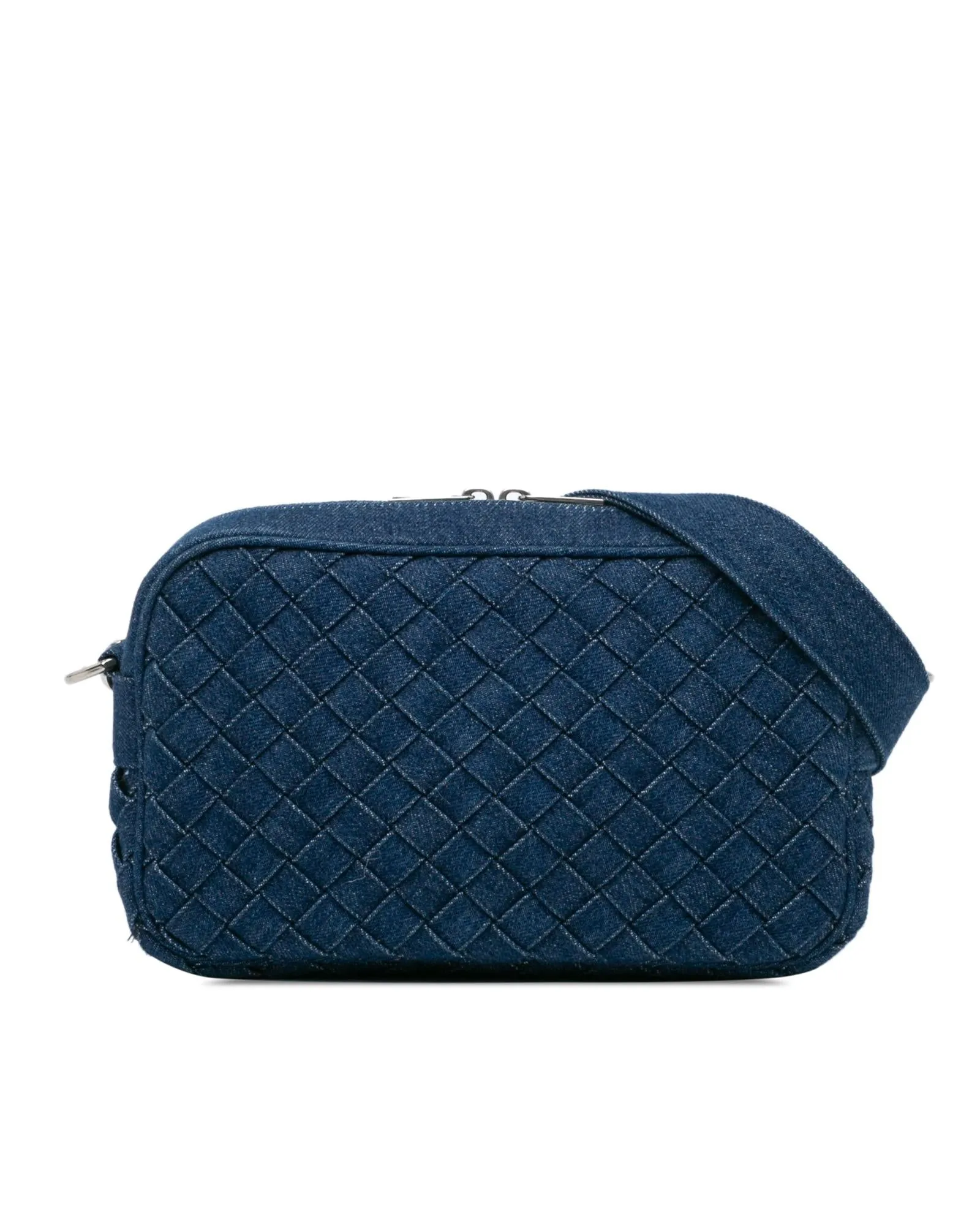 Small Intreccio Woven Camera Bag with Detachable Shoulder Strap