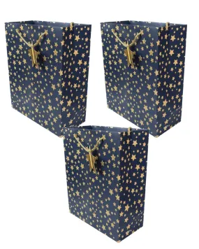 Starry Gift Bag, Small, Navy Blue, Paper, Set of 3