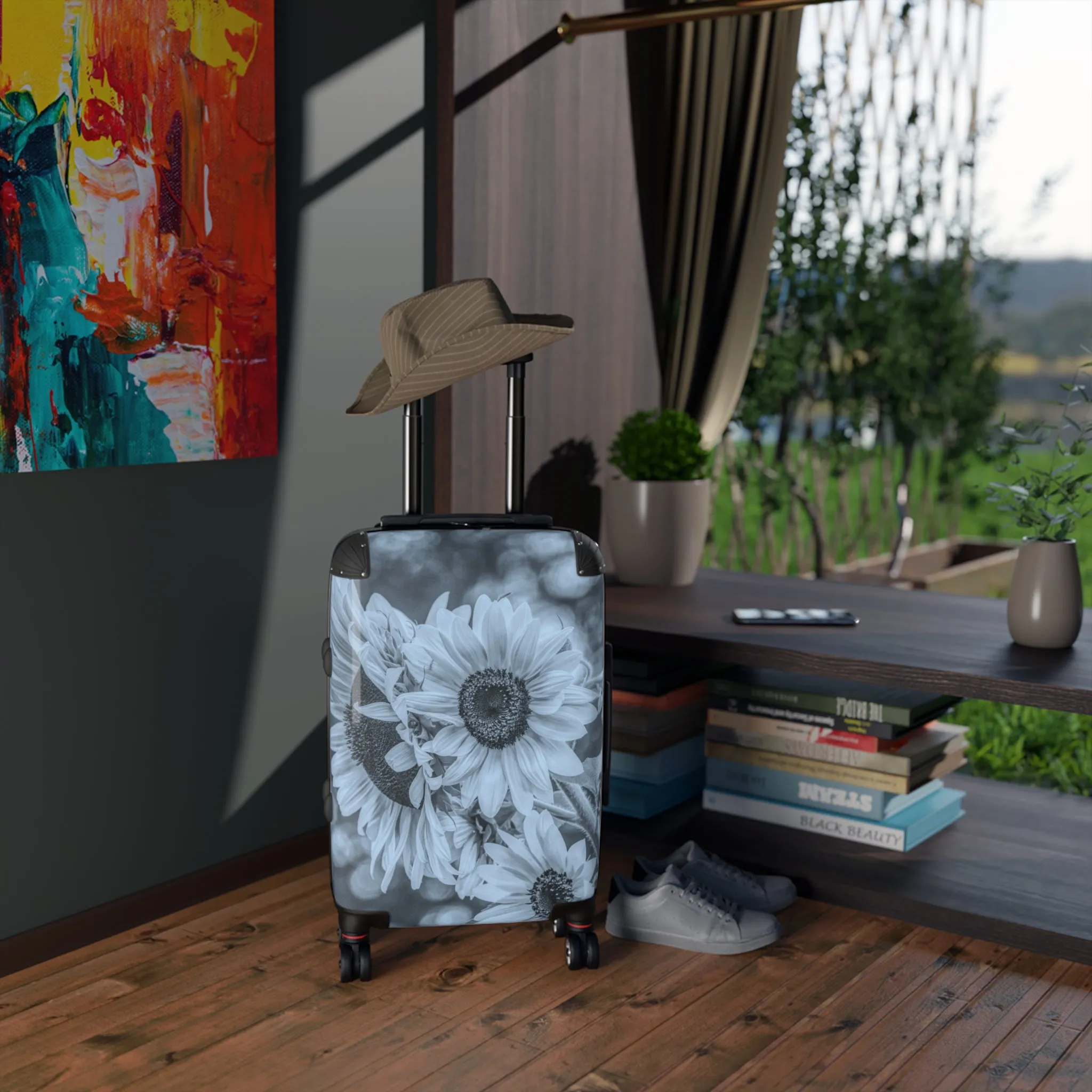 Sunflower Dreamy Blue Custom Art Luggage