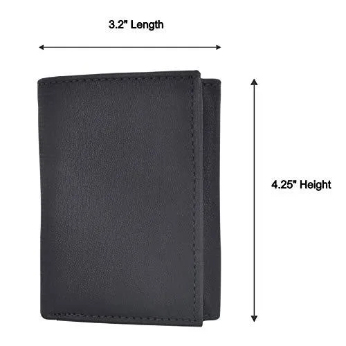 Swiss Marshall Men's Vegan Leather RFID Trifold Wallet with 2 ID Windows Extra Capacity RFID531107VG