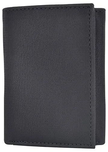 Swiss Marshall Men's Vegan Leather RFID Trifold Wallet with 2 ID Windows Extra Capacity RFID531107VG