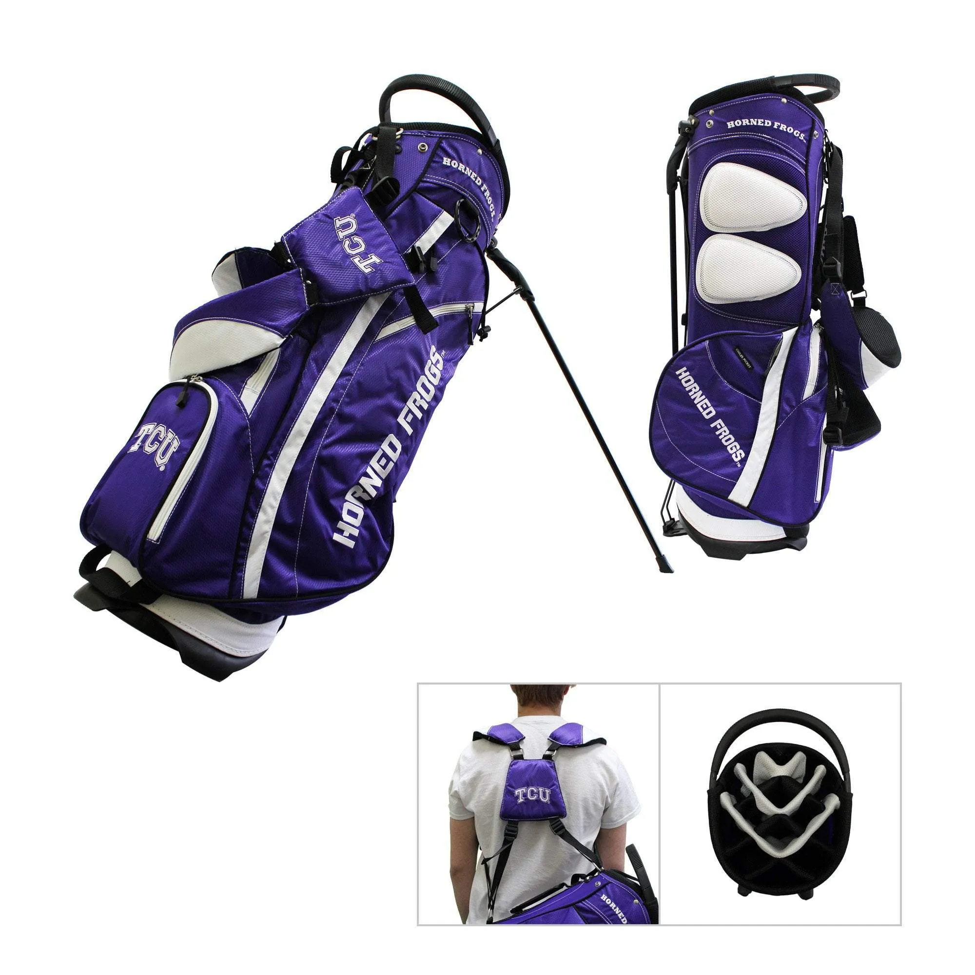 TCU Horned Frogs Team Golf Fairway Lightweight 14-Way Top Golf Club Stand Bag