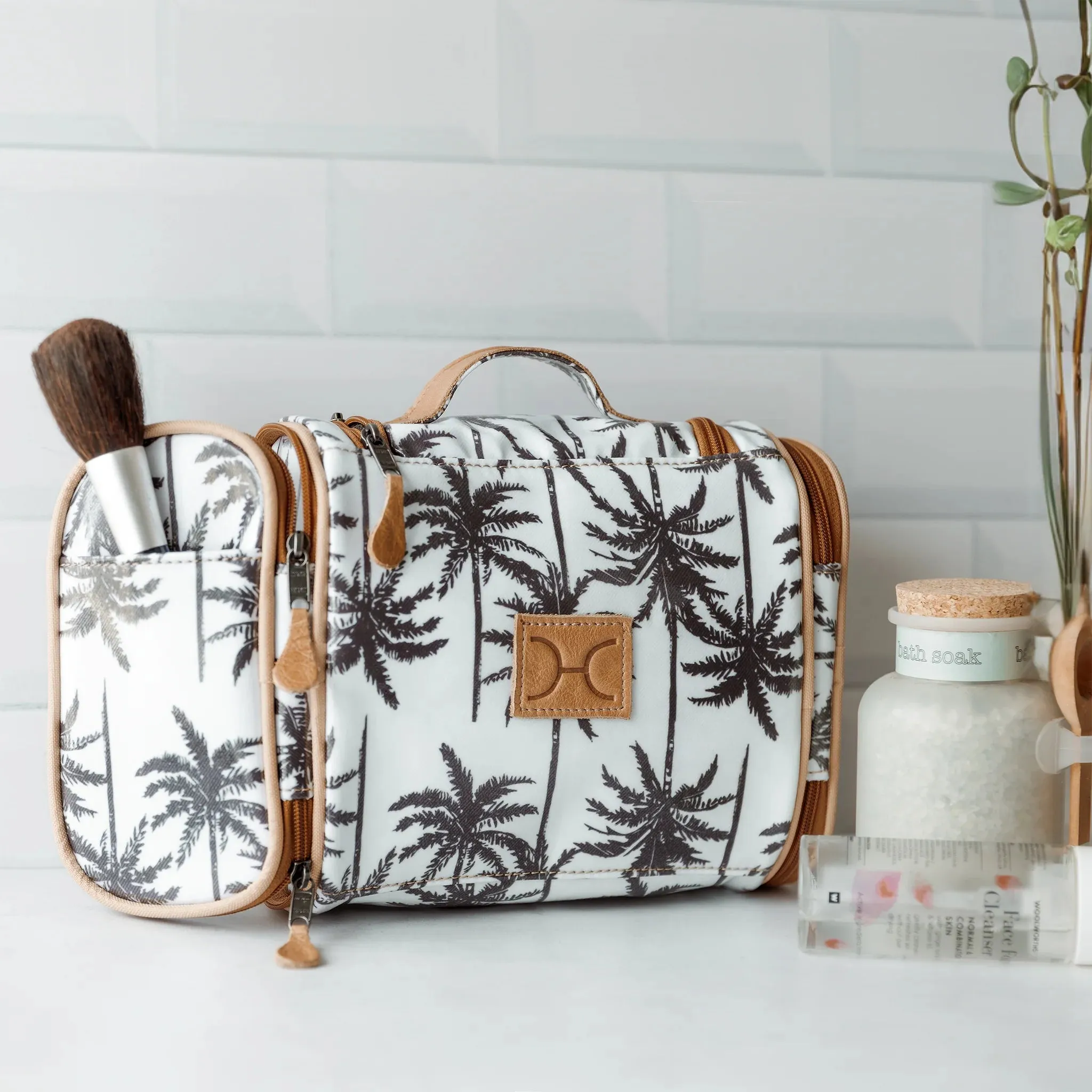 Thandana Laminated Fabric Compact Travel Vanity Bag