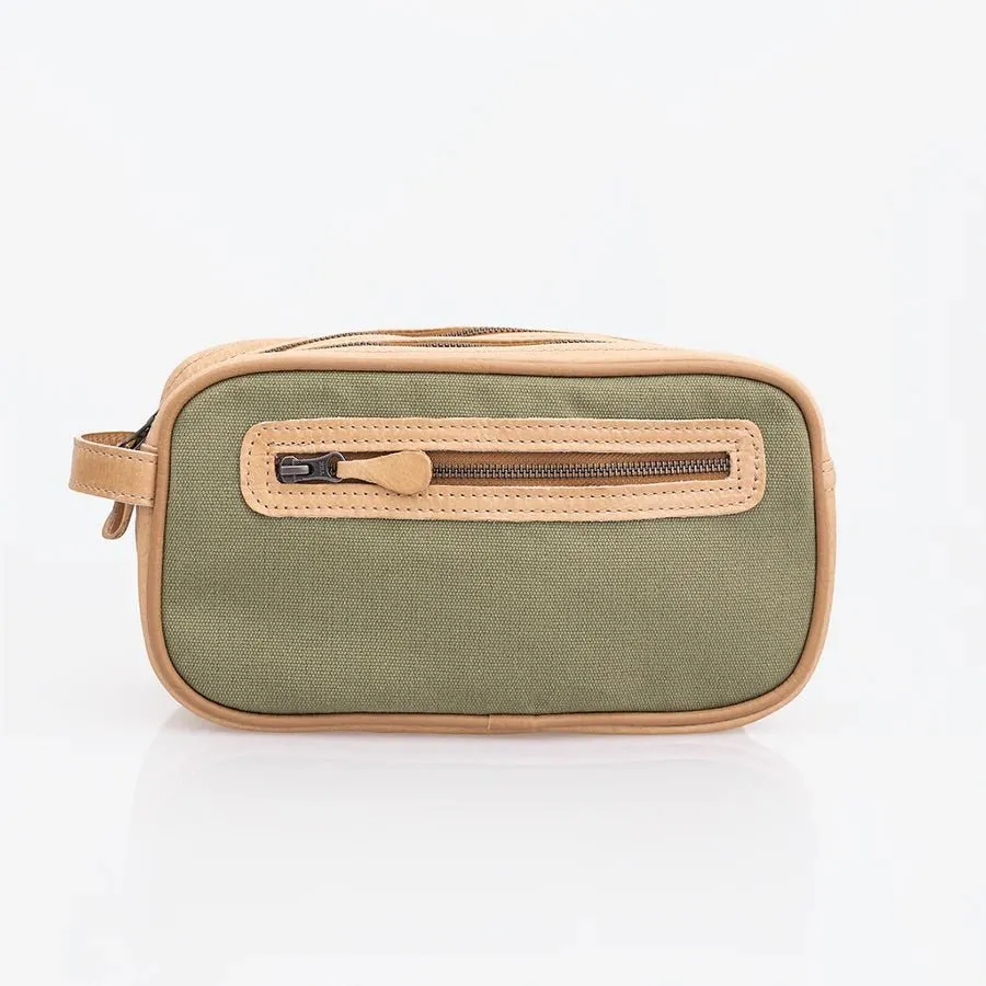 Thandana Mens Double Zip Vanity Wax Canvas Case