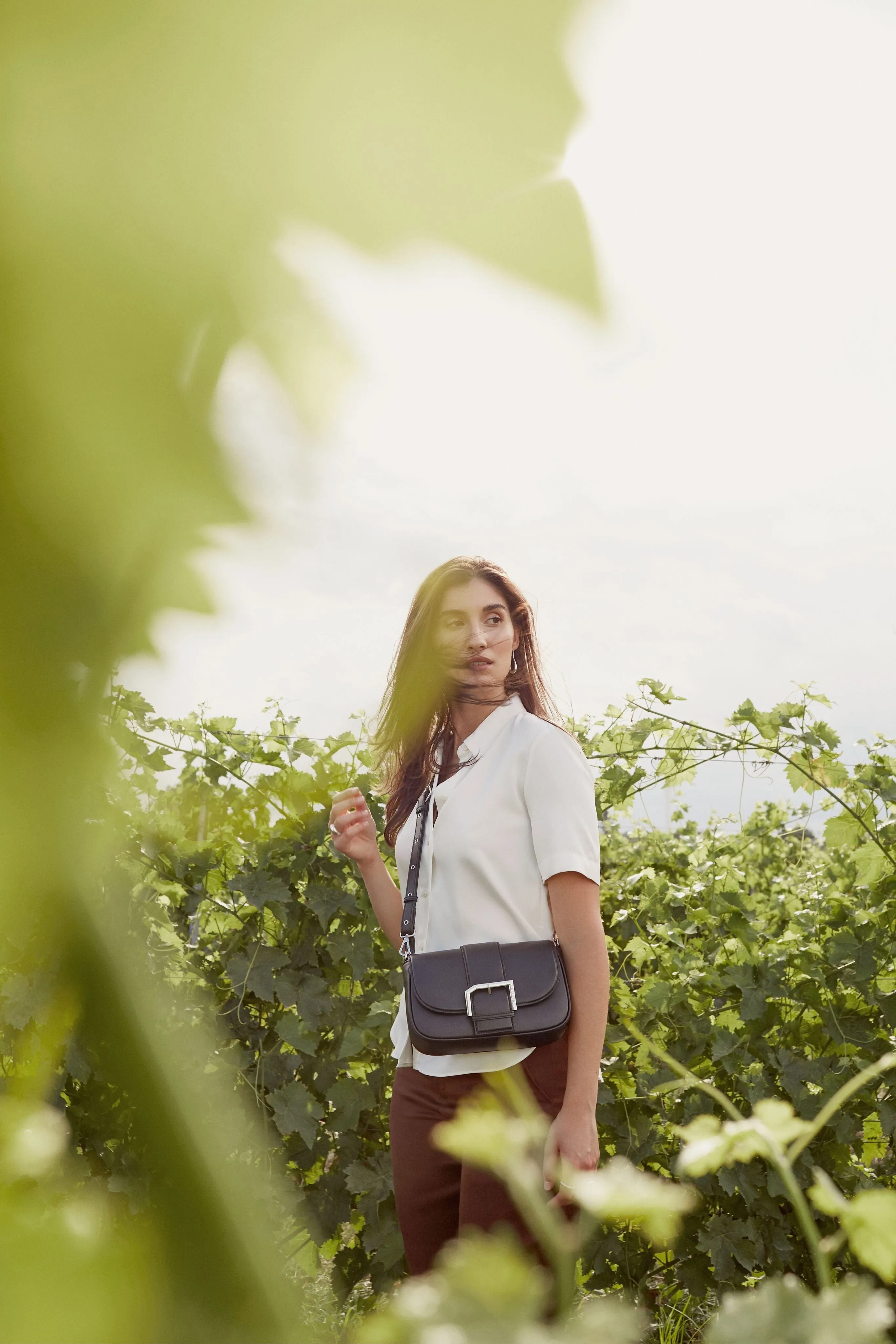 The Emilia - Vegan Grape Leather Shoulder Bag