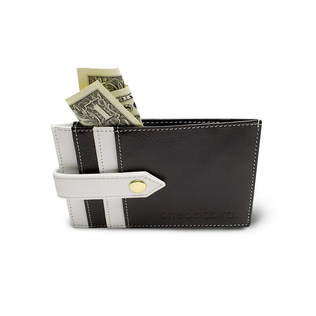 The Finch Black/White Leather Cardholder