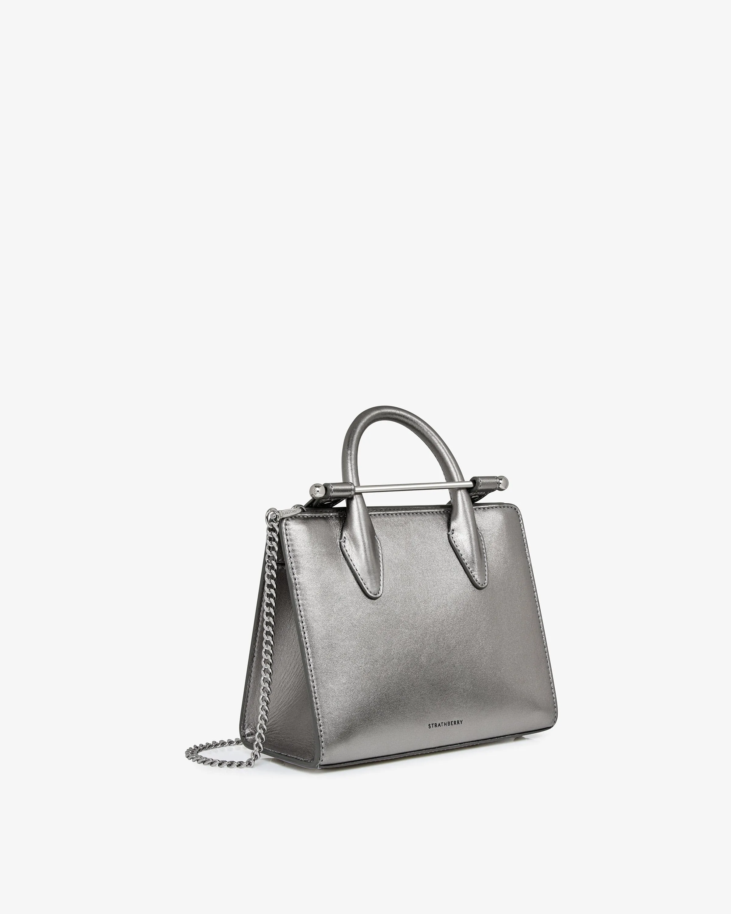 The Strathberry Mini Tote - Metallic Silver