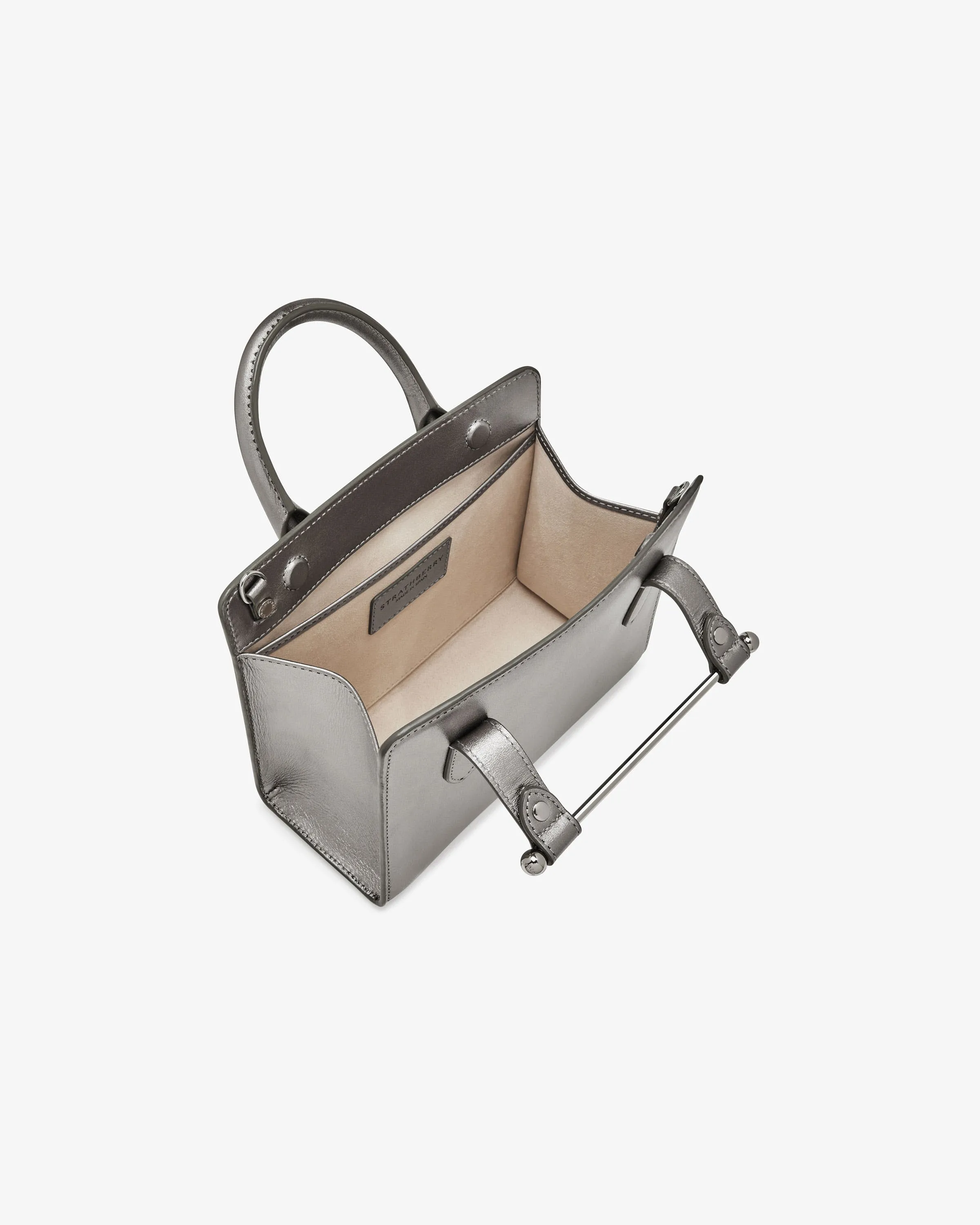 The Strathberry Mini Tote - Metallic Silver