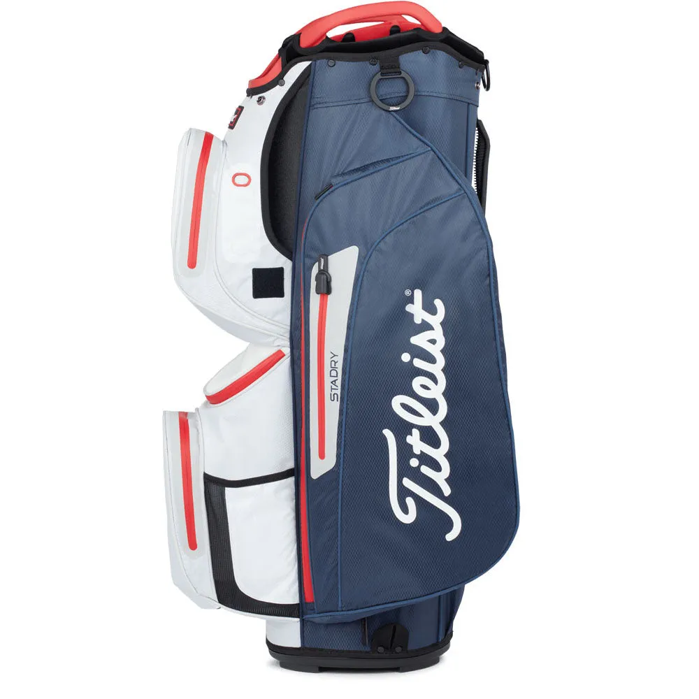 Titleist Cart 15 StaDry Waterproof Cart Bag - Navy/White/Red