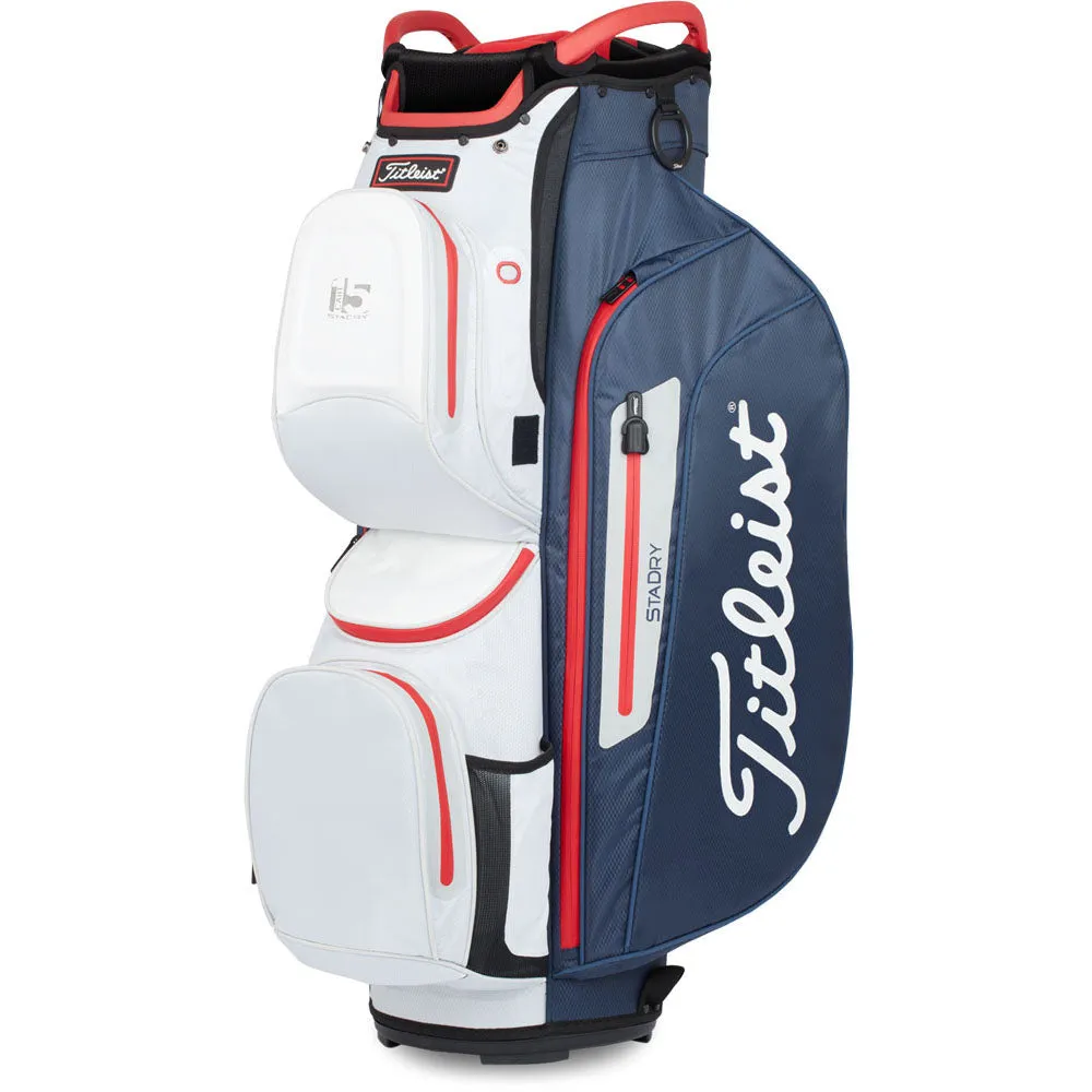 Titleist Cart 15 StaDry Waterproof Cart Bag - Navy/White/Red