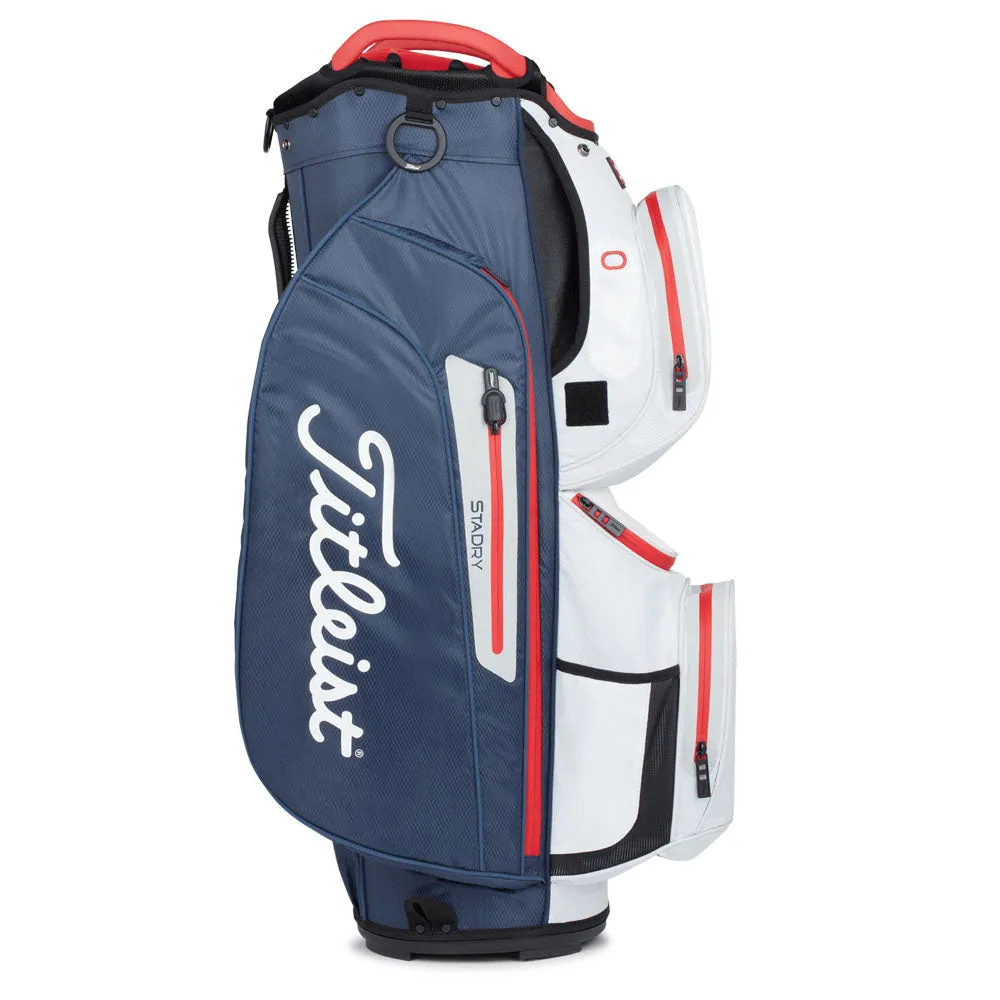 Titleist Cart 15 StaDry Waterproof Cart Bag - Navy/White/Red