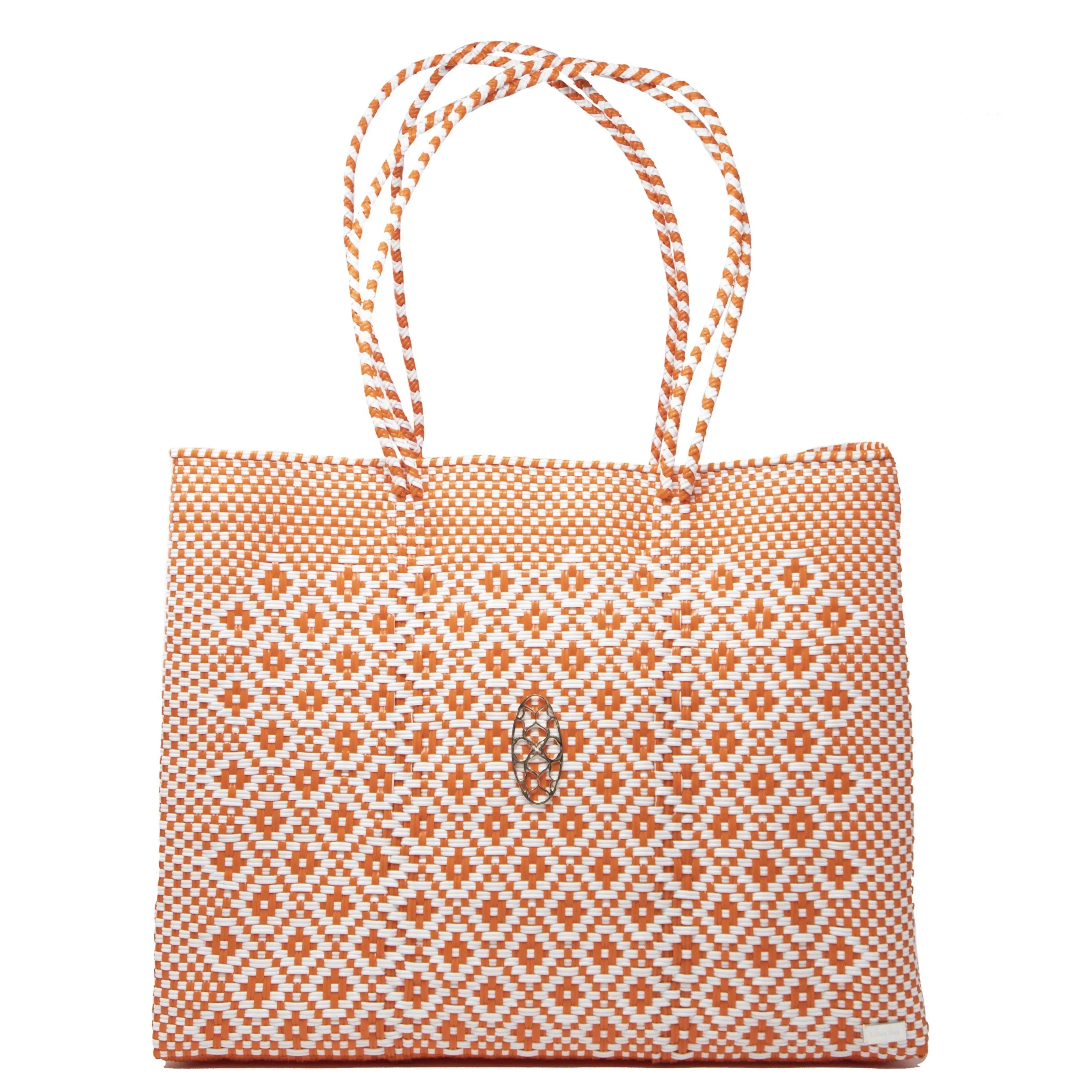 TRAVEL ORANGE AZTEC TOTE WITH CLUTCH