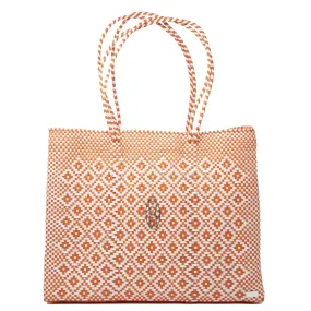 TRAVEL ORANGE AZTEC TOTE WITH CLUTCH