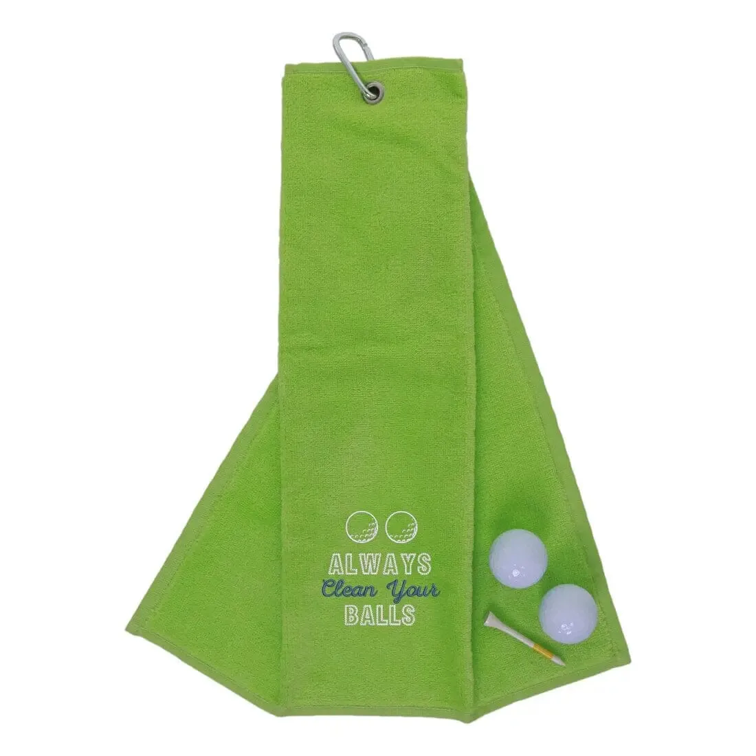 Tri-Fold Golf Towel Embroidered With Cheeky Clean Your Balls Logo