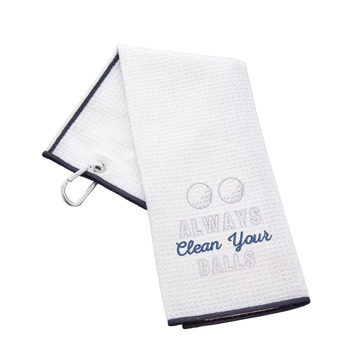 Tri-Fold Golf Towel Embroidered With Cheeky Clean Your Balls Logo