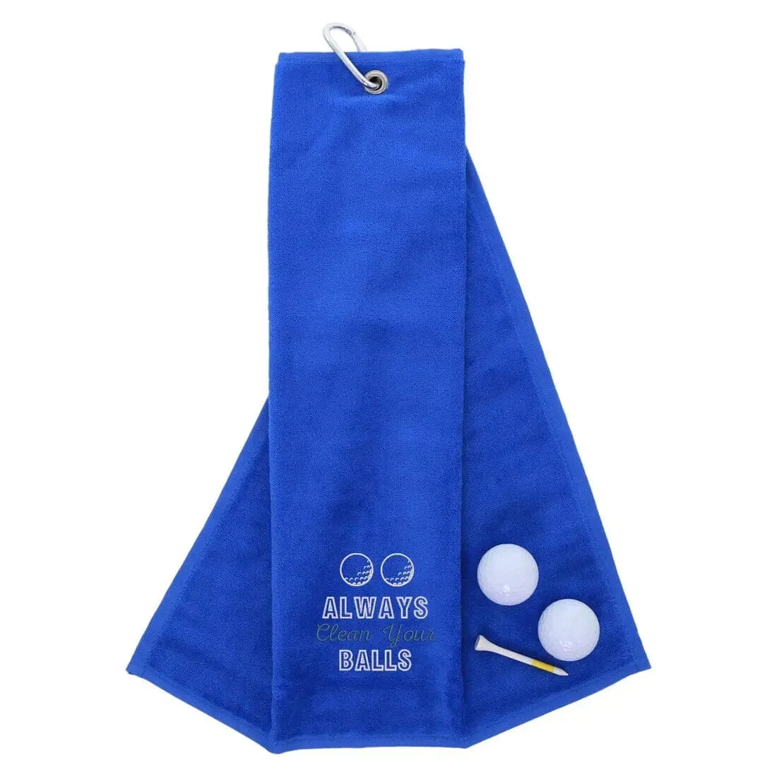 Tri-Fold Golf Towel Embroidered With Cheeky Clean Your Balls Logo