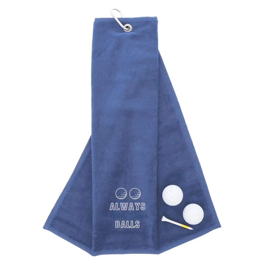 Tri-Fold Golf Towel Embroidered With Cheeky Clean Your Balls Logo