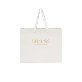 Twinings Small White & Gold Gift Bag - Empty