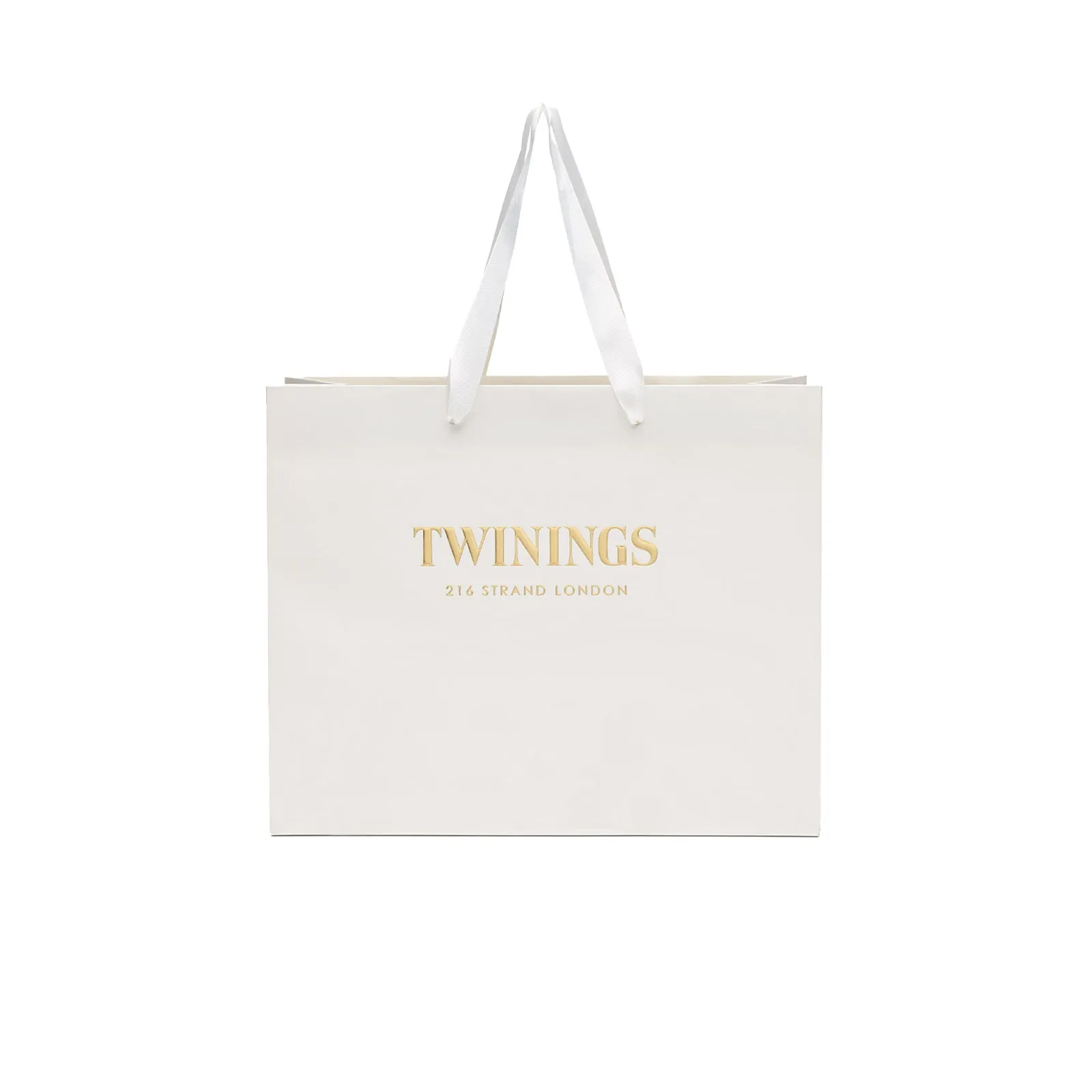 Twinings Small White & Gold Gift Bag - Empty