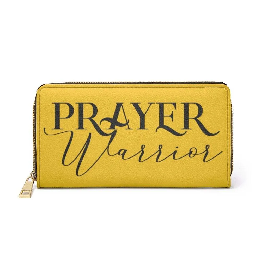 Uniquely You Womens Wallet - Zip Purse / Golden Yellow & Black Prayer Warrior