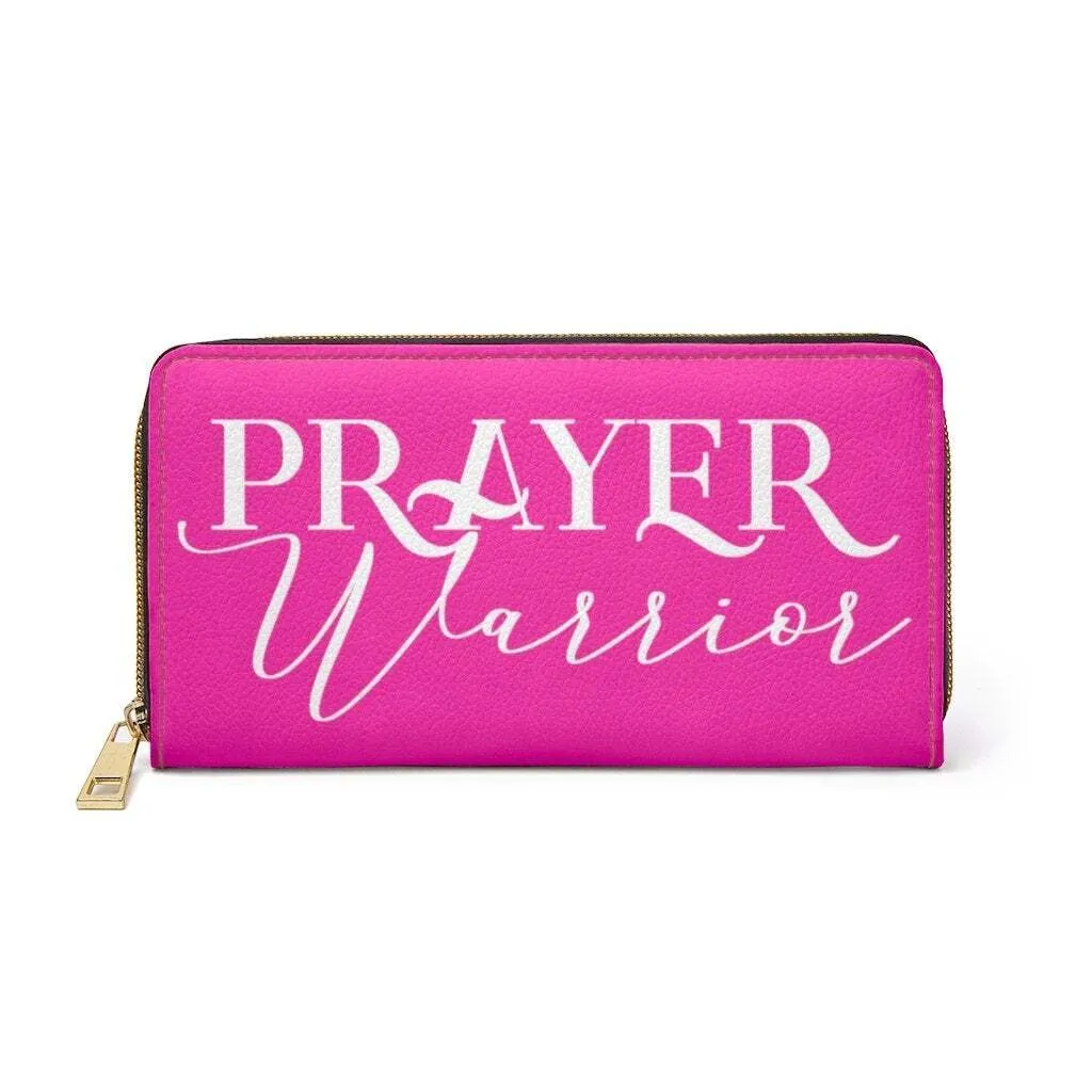 Uniquely You Womens Wallet - Zip Purse / Hot Pink & White Prayer Warrior