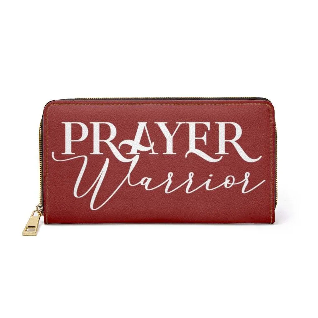 Uniquely You Womens Wallet - Zip Purse / Maroon & White Prayer Warrior