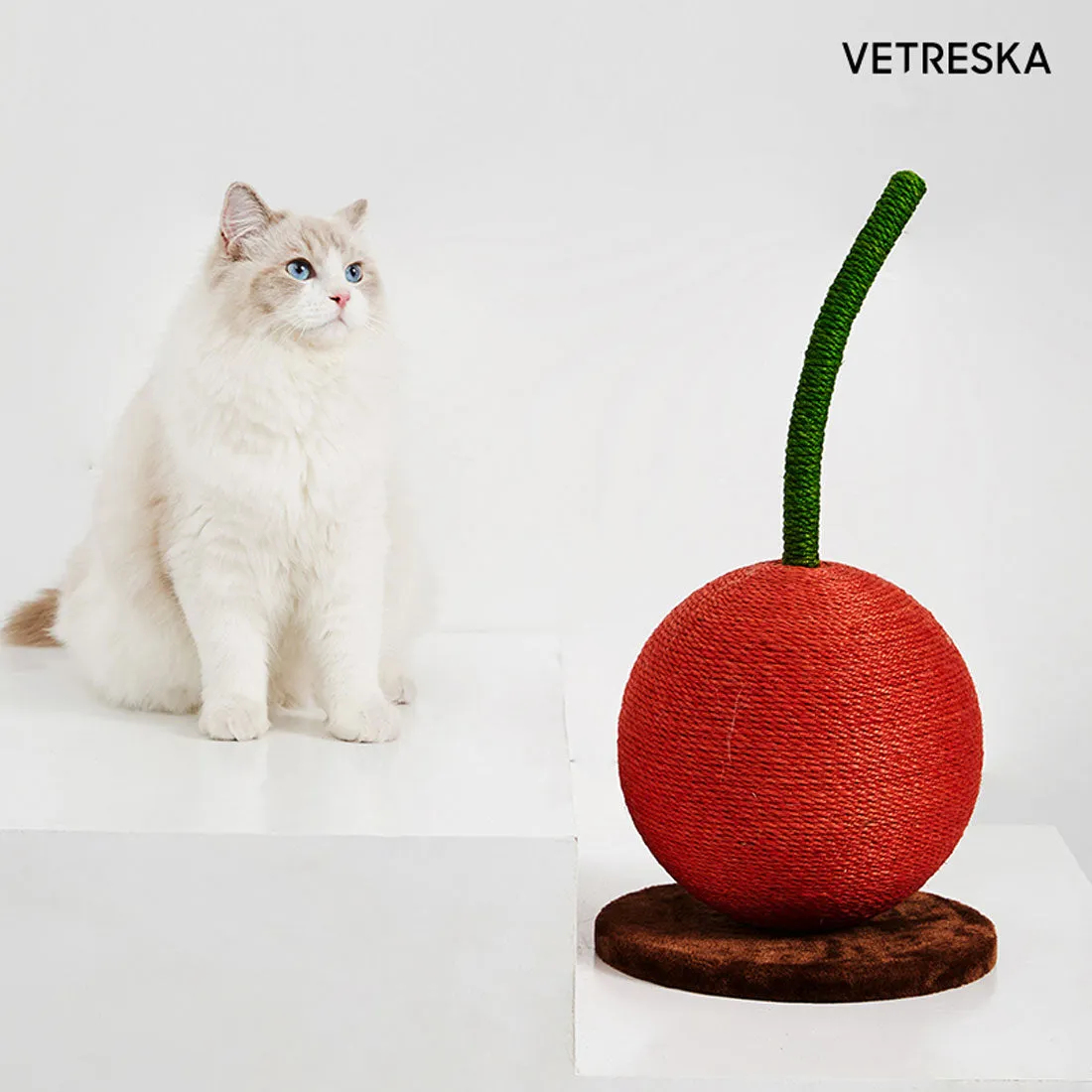 Vetreska Cat Kitten Scratcher Cherry Tree Climbing Scratching Board Gym Mini