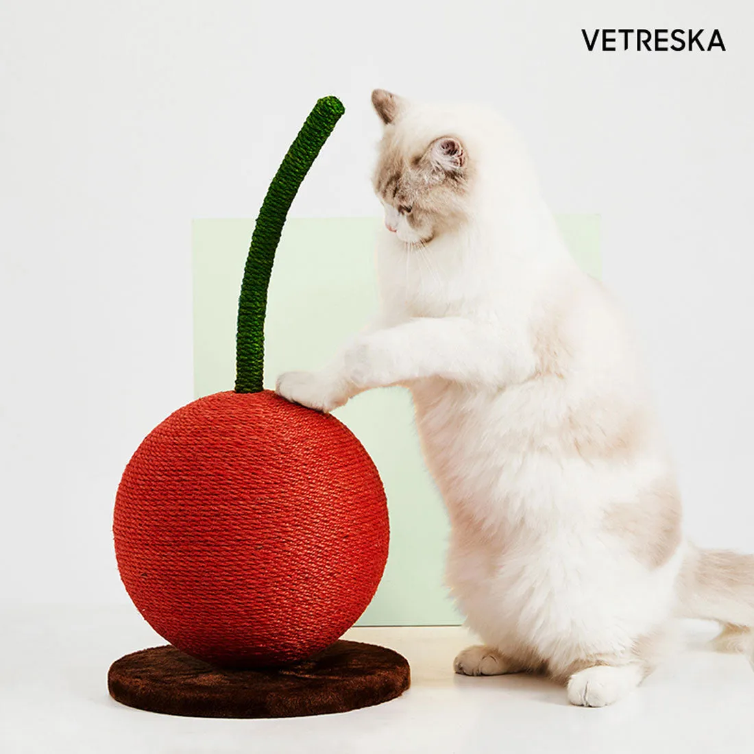 Vetreska Cat Kitten Scratcher Cherry Tree Climbing Scratching Board Gym Mini