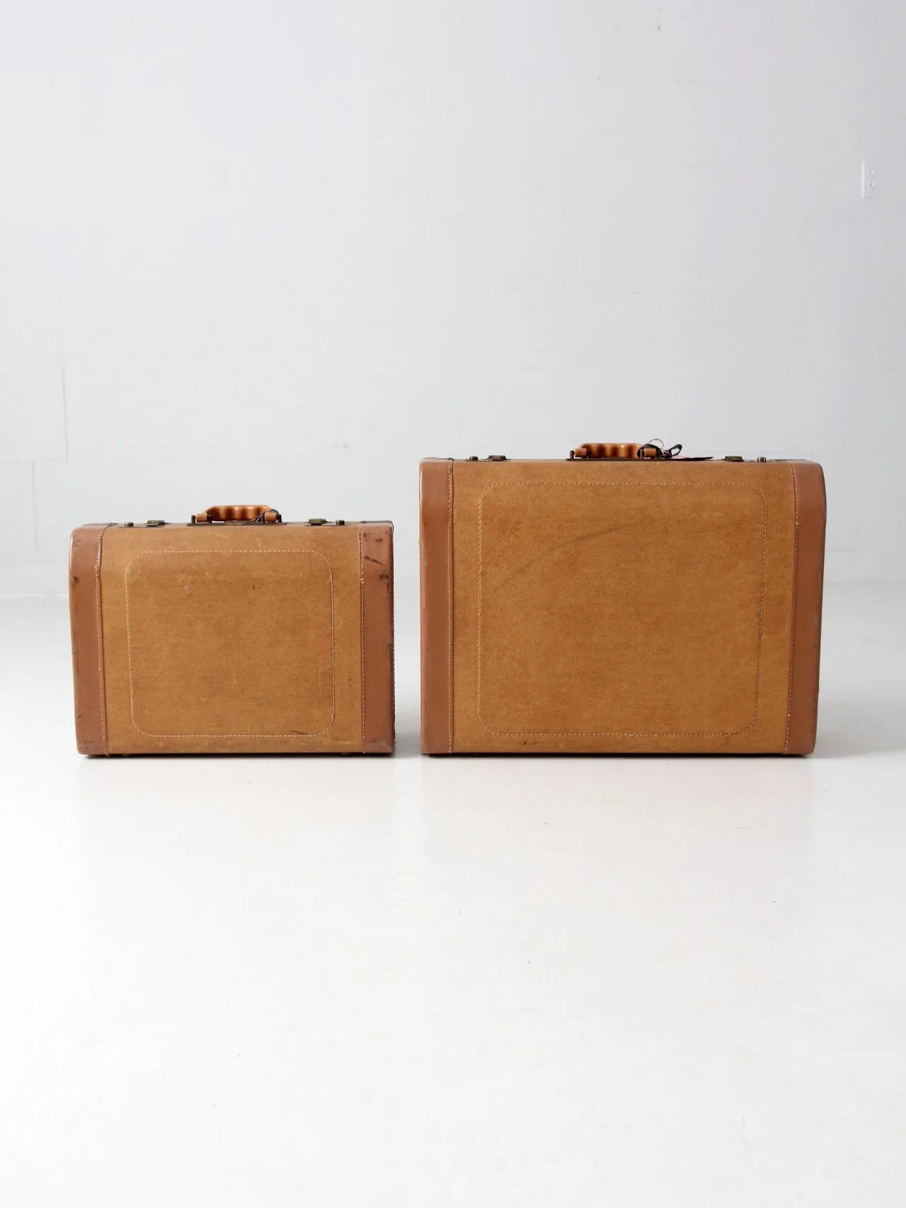 vintage Crown suitcase pair