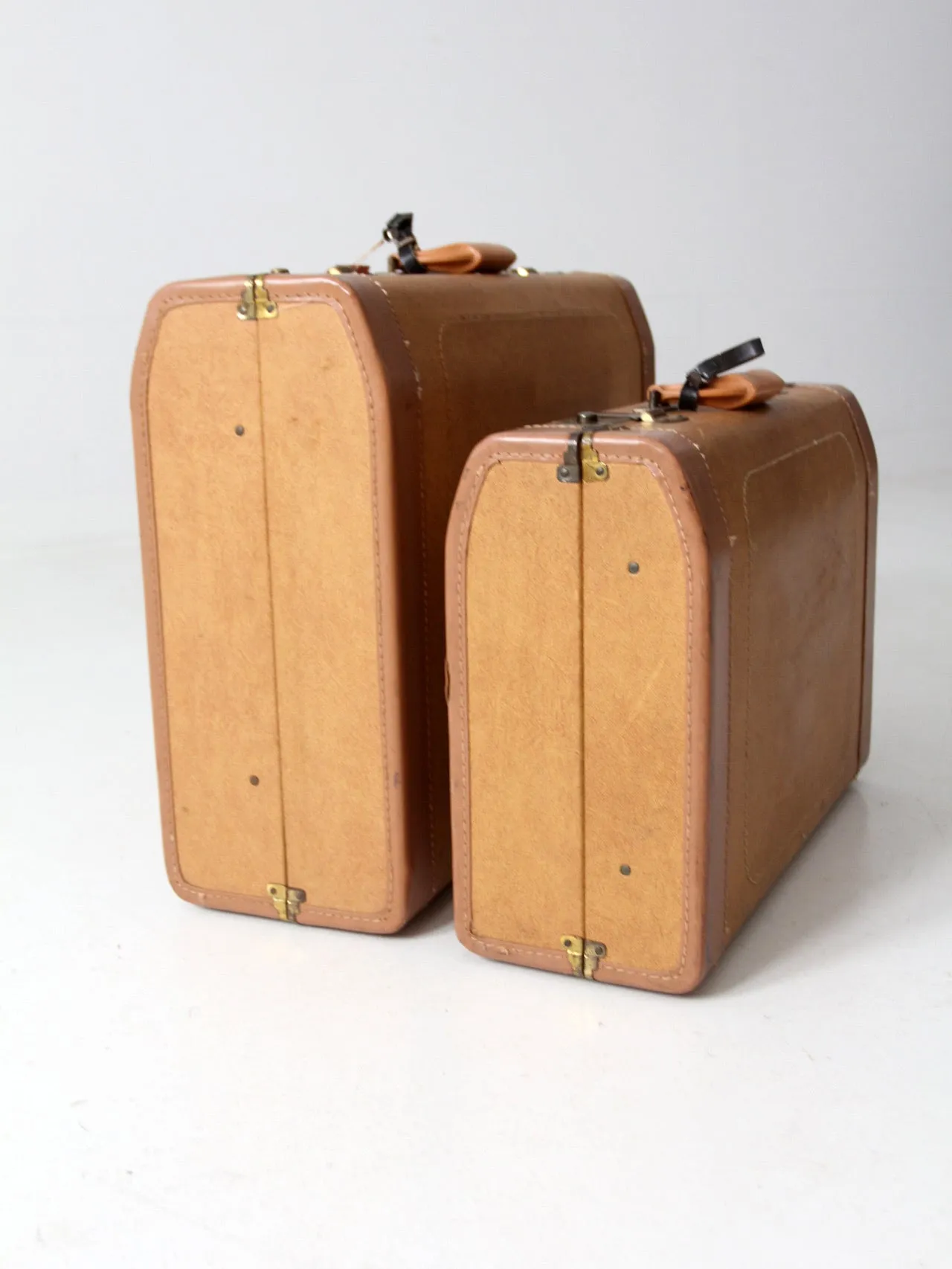 vintage Crown suitcase pair