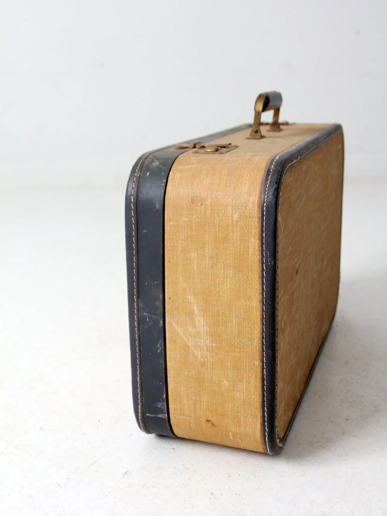 vintage tweed hardshell suitcase