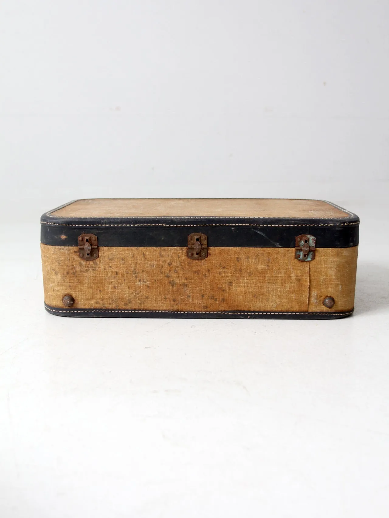 vintage tweed hardshell suitcase