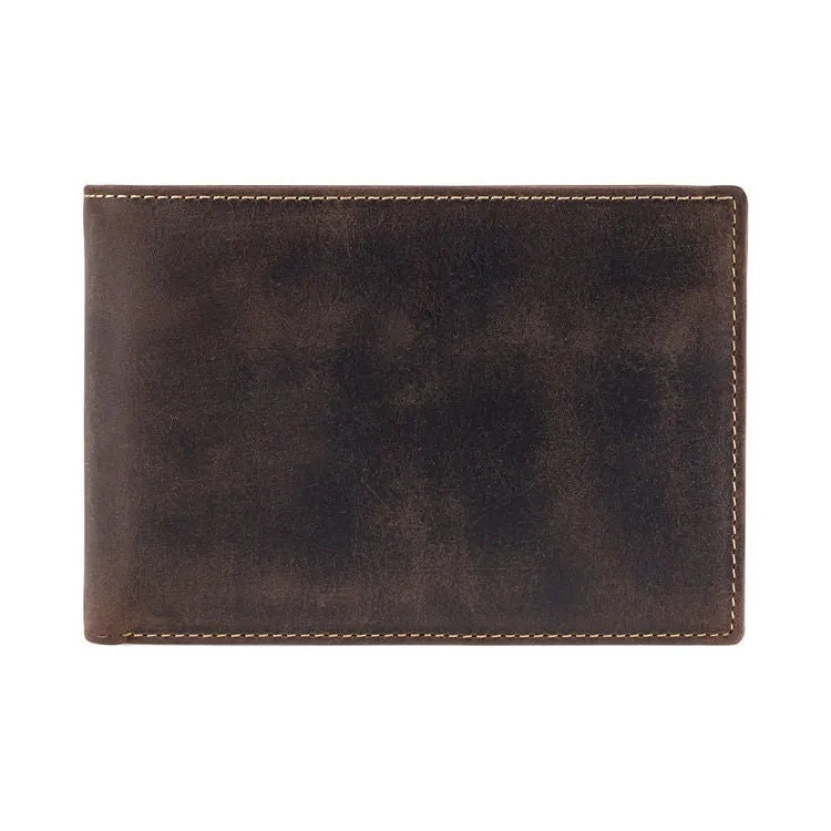 Visconti Jet Oil Bi-Fold Brown Leather Wallet