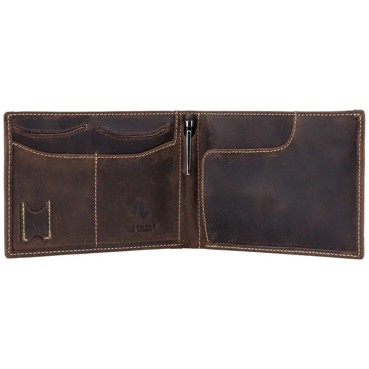 Visconti Jet Oil Bi-Fold Brown Leather Wallet