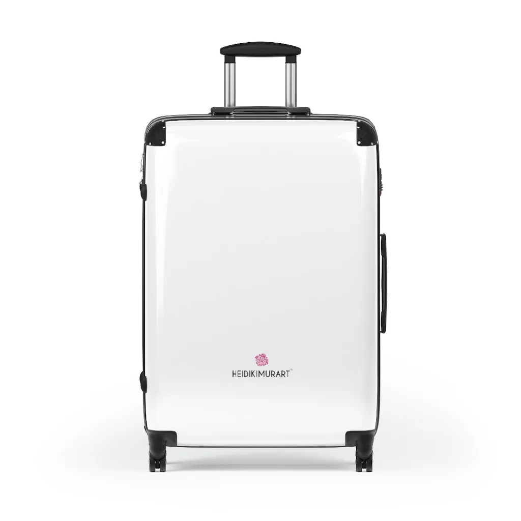 White Solid Color Suitcases, Modern Simple Minimalist Designer Suitcase Luggage (Small, Medium, Large)