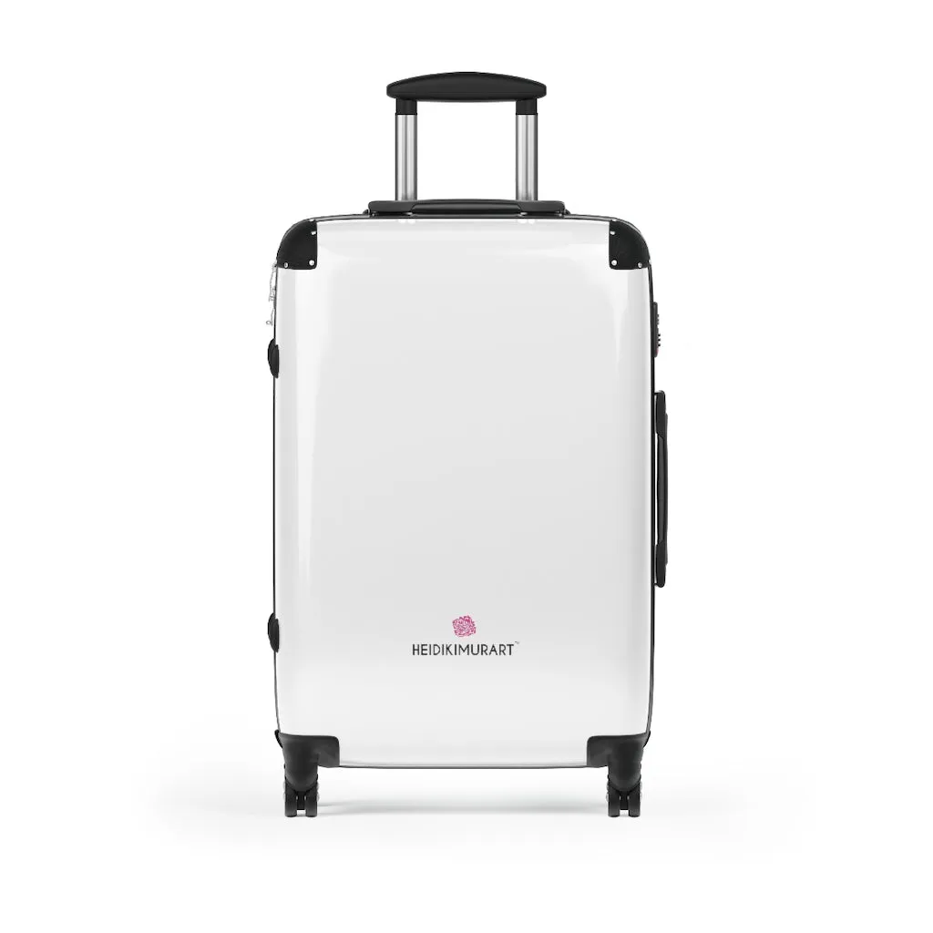 White Solid Color Suitcases, Modern Simple Minimalist Designer Suitcase Luggage (Small, Medium, Large)