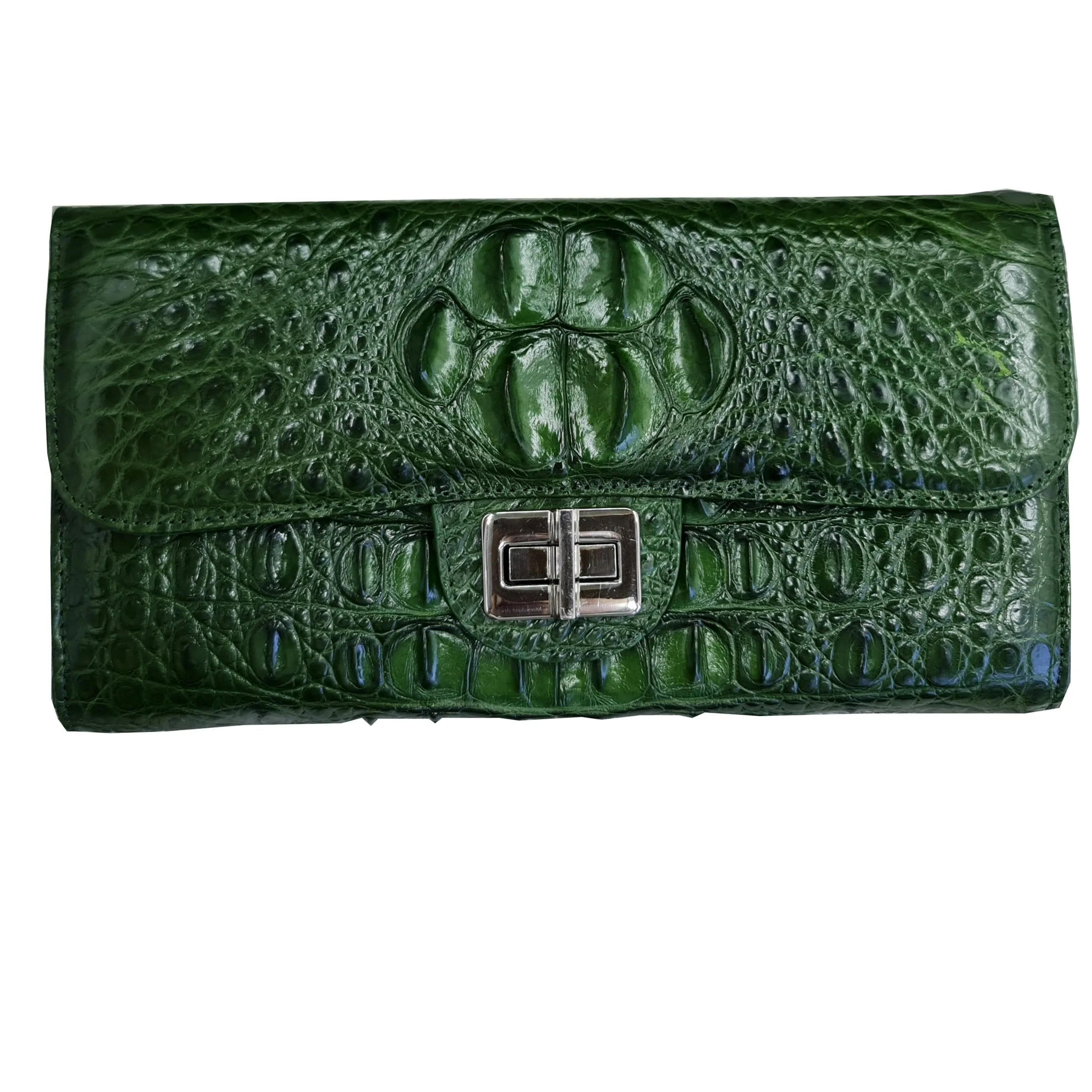 Womens Leather Alligator Handbag Handmade Luxury Leather Bag - Work Bag Women - Green Leather Satchel Purse XACH-05