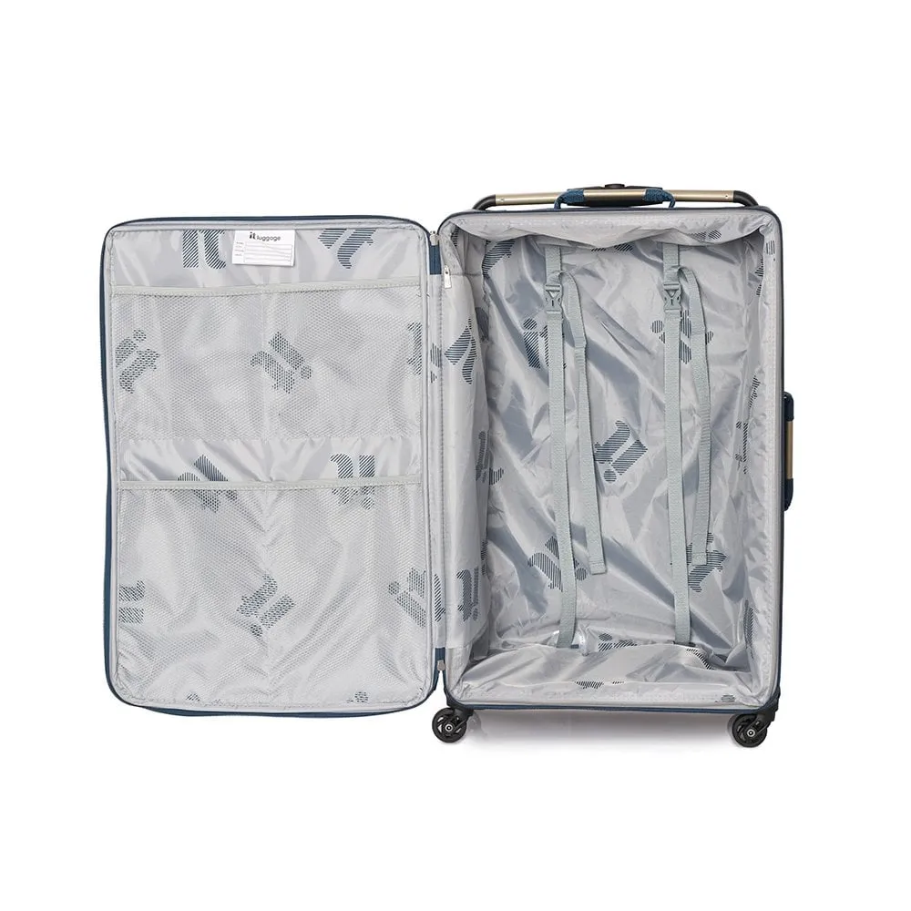 Worlds Lightest 4 Wheel Medium Suitcase- Moroccan Blue