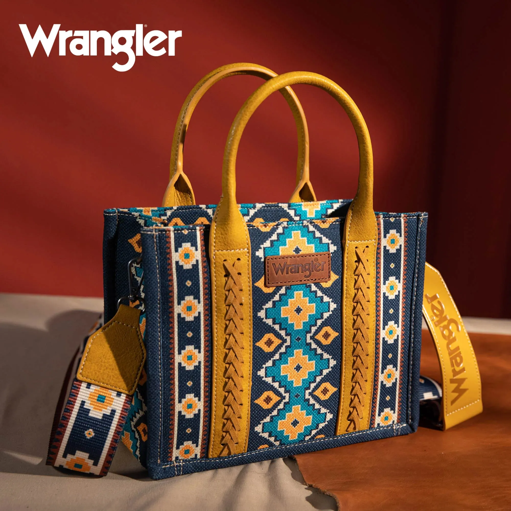 Wrangler Southwestern Print Small Canvas Tote/Crossbody