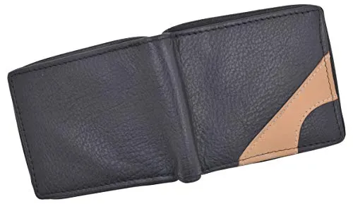 Zip-Around Men's Genuine Leather Credit Card ID Holder Bifold Zippered Wallet